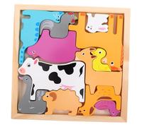SUPVOX Creative Farm Animal Puzzle for Wooden Chunky Blocks for Preschoolers Enhancing Cognitive Skills Hand-eye Coordination Educational Drawing Board Puzzle