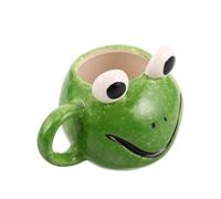 SUPVOX Creative Frog Ceramic Coffee Mug 500ml Large Capacity Cute Cartoon Animal Shaped Cup Multipurpose Use for Home, Office, Party, and Present