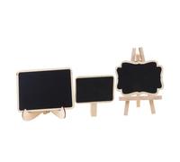 SUPVOX Creative Mini Wooden Blackboard Message Price Sign 3pcs Set with Triangle, Easel Stand, and Clip for Home Decor, Photo Props, and Event Labeling