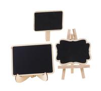 SUPVOX Creative Mini Wooden Blackboard Set 3pcs with Triangle Insert, Stand Easel Clip Small Message Chalkboard for Home Décor, Price Tags and Photo Props