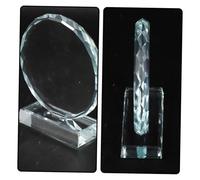 SUPVOX Crystal Glass Trophy with Sunflower Design Clear Award for Celebrations and Competitions DIY Engraving Prize Cup for Corporate Events Party Favors Home and Office Decor