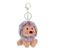 SUPVOX Cute Lion Plush Keychain Bag Pendant Soft Key Holder Key Ring Brown Stuffed Animal Decoration for Women Accessories