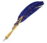 SUPVOX Decorated Dip Pen Quill Calligraphy Pen Triangular Metal Plume Vintage Style Smooth Writing Artistic Creation for Journaling and Desktop Art