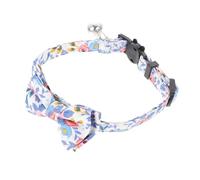 SUPVOX Decorative Bow Tie Pet Collar Adjustable Wide Blue White Floral Kitten Necklace Lightweight Breathable Christmas Party Accessory for Cats and Dogs
