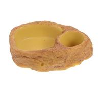 SUPVOX Deep Resin Reptile Feeding Bowl for Tortoise Lizard Snake Non Slip Water and Food Basin with Realistic Rock Design High Temperature Resistant Pet Dish for Safe Drinking and Bathing