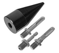 SUPVOX Deep Thread Firewood Splitter Drill Bit with Square Round Hex Shanks for Electric Impact Drill Wood Splitting Tool Steel Coating for Walnut Sycamore Timber Cutting