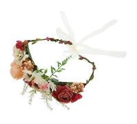 SUPVOX Delicate Adjustable Dog Flower Collar with Ribbon Strap Lightweight Pet Neck Decor for Wedding Photoshoots and Outdoor Use
