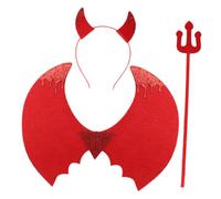 SUPVOX Devil Costume Lightweight Devil Headband Fake Wings and Fork for Halloween Party Stage Performance Boys Accessories
