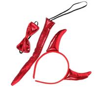SUPVOX Devil Horn Headband with Bowtie Set for Halloween Cosplay Adorable Ox Horn Costume Accessory for Parties Festivals Memorable Photos Great for Friends and Family Celebrations