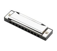 SUPVOX Diatonic Harmonica Key of C Tones Blues Harp with Stainless Steel Shell and Abs Core Electroplated Finish for Sound Portable Mouth Organ for Adults Beginners Students with Hard