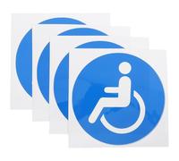 SUPVOX Disabled Wheelchair Sign Stickers and Enhances Accessibility 4pcs Adhesive Pvc Disability Symbol Decals Communicates Disability Access Information for Trucks and Store Doors