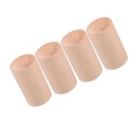 SUPVOX Display Pedestals for Aromatherapy Sessions Set of 4 Khaki Wooden Cylinder with Comfortable Hand Feel , Unique Design and Elegance for Essential Oil Bottles and Home Décor