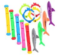 SUPVOX Diving for Swimming Pool Includes Shark Figures Diving Rings Sticks Water-resistant Underwater Training for Fun Swim Practice and Skill Improvement