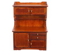 SUPVOX DIY Dollhouse Furniture DIY Miniature Cabinet Miniature Wooden Bookshelf Ornament Light Brown