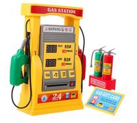 SUPVOX DIY Gas Station Model with Voice Prompt and Counting Function Educational Self Service Double Pump Simulation for Interactive Play and Math Skills Development Assembly Kit for Home