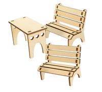 SUPVOX DIY Hamster Wood Table and Bench Safe Smooth Edged Pet Accessories for Small Animals Lightweight Cage Decor for Hamsters Guinea Pigs Hedgehogs