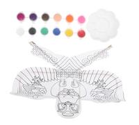 SUPVOX DIY Kite Making Kit for Blank for Painting and Decorating Fun Outdoor Activity for Parties and Creative Expression Chicken Pattern with Colors Paint Set