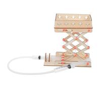 SUPVOX DIY Science Lab Jack Machine Kit Hydraulic Lift Platform Wooden Stem Educational for, Handmade Laboratory Lift Stand for Science Experiments and Engineering Learning