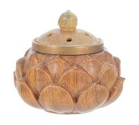 SUPVOX DIY Verawood Carved Hollow Lotus Sachet Box Pendant Keychain Small Aromatherapy Hanging Decor Accessory for Bags and Keys