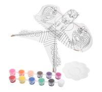 SUPVOX DIY White Party Kite Decorating Kit with Chicken Pattern Watercolor Tray Easy Assembly Craft for Beginners Outdoor Beach and Grassland Fun gift for for for for for for and Festive Favor