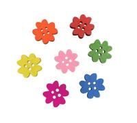 SUPVOX DIY Wooden Buttons Two Holes with Four-Leaf Flower Pattern 100pcs for Sewing Projects and Scrapbook Crafts, for Weddings and Trimmings Decoration