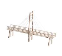 SUPVOX DIY Wooden Cable-stayed Bridge Model Educational Physical for Creative Handmade Science Experiment Kit Smooth Touch Skin-friendly Stem
