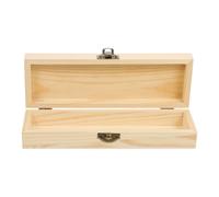 SUPVOX DIY Wooden Stationery Box Pen Storage Case Pencil Holder Practical Wood Storage Container for School Office Organized Pencil Box