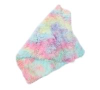 SUPVOX Dog Plush Blanket Double Layer Warm Pet Cushion Long Plush Mat Medium Rainbow Color for Dogs and Cats Winter Sleep