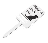 SUPVOX Dog Poop Sign and Please Pick up Sign Wooden Garden Stake Pet Warning Lawn Decoration Outdoor Pooping Notice Stake for Yard