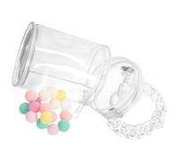 SUPVOX Doll Display Bag Dustproof Zipper and Portable Chain for Boys and Girls, White Cylinder Storage Container for Toy Figures and Model Dolls, Outdoor Travel Showcase Pouch