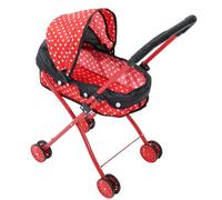 SUPVOX Doll Stroller Polka Dot Small Doll Pram Realistic Pushchair for Role Play Dollhouse Accessories