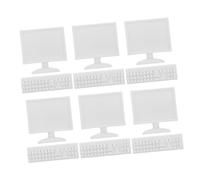 SUPVOX Dollhouse Miniatures Accessories Kit 6pcs DIY Computer and Keyboard Model 1:25 Scale Miniature Desktop Furniture for Dollhouse Decoration and Kids Creative Play