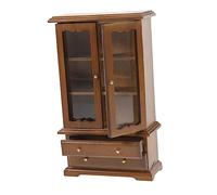SUPVOX Dollhouse Wooden Bookcase Decor Elegant Miniature Bookshelf for Collectibles Walnut Color for Living Room Bedroom