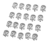 SUPVOX Double-Faced Buddha Beads Silver Alloy Religious Accessory 10X9Mm for DIY Bracelet Making Crafts and Jewelry Design in Antique Style Suitable for Handmade and Personal Use
