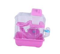 SUPVOX Double Layer Hamster Cage Small Pet Villa with Slide Multifunctional Acrylic Chinchilla House Portable Light Pink for Hamsters and Small Animals Random Color