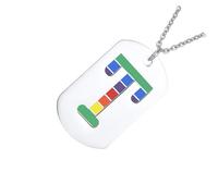 SUPVOX Double Layer Hollow Pendant Necklace Rainbow Stainless Steel Letter t Charm Chain 60cm for Women Lgbtq+ Fashion Jewelry