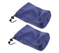 SUPVOX down Coat Storage Sack Set 2pcs, Dark Blue Oxford Cloth Drawstring Compression Stuff Sacks with Dust Flap, Portable Garment Organizer Bags for Travel, Camping, Hiking, and Storage