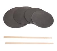 SUPVOX Drum Practice Pad Kit with 5 Silent Mute Pads (12-13-14-16 Inch) and Pair of Drumsticks - Shock Absorbing Drum Accessories for and Noise Reduction