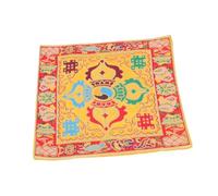 SUPVOX Dual-layer Ritual Mat for Buddhist Sound Bowl Delicate Cushion Prop Embroidered Design for Meditation Practice