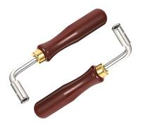 SUPVOX Dulcimer Tuning Wrenches Brown Rubber Grip 2pcs Lightweight Stainless Steel Metal Spanner Quick and Easy Tuning Adjustments for Musicians Beginners