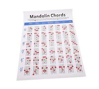 SUPVOX Durable Coated Paper Mandolin Chord Chart Lightweight Training Poster with Fretboard Notes for Beginners and Practice Portable Mandolin Supplies Reference Guide