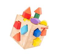 SUPVOX Educational Shape Sorter Box with Smooth Blocks for Preschoolers Montessori Intelligence Puzzle for Skill Development and Matching Play