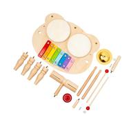 SUPVOX Educational Wooden Drum Set for Boy Girl Multi-functional Percussion Instrument for Toddlers Aged for Parties and Family Interaction Creates Engaging Sounds and Fun Experiences