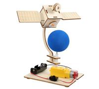 SUPVOX Educational Wooden Satellite Model Toy for Kids Aged 8-12, DIY Assemble Science Project Set to Cultivate Independent Thinking Ability, for Educational and Room Ornament Use