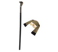 SUPVOX Egyptian Costume Set Lightweight Pharaoh Mask and Staff Reusable Party Favor for Halloween Dress Up Mardi Gras Carnival Stage Performances Complete Cosplay Accessories