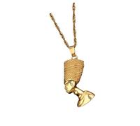 SUPVOX Egyptian Pharaoh Pendant Necklace with Fine Workmanship 2pcs Alloy Material Golden Hip Hop Retro Neck Chain Jewelry Gift for Men and Boys