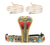 SUPVOX Egyptian Style Snake Design Headband and Bracelet Kit for Halloween Cosplay Photo Props Comfortable Accessories