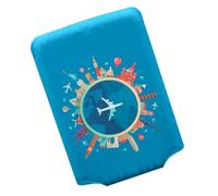 SUPVOX Elastic Polyester and Spandex Luggage Cover 22-24 Inch, Dustproof Suitcase Protector with Two-Side Zipper for Trolley Case, Travel Suitcase Sleeve for Worldwide Trips