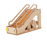 SUPVOX Electric Engineering Kit Miniature Elevator Model Stem Science for Realistic Escalator Mechanics Natural Wood Construction Educational DIY Science Experiment Set