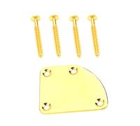 SUPVOX Electric Guitar Neck Plate Replacement Set in Golden Stainless Steel with Easy Mounting and Guitar Mounting Screws Sturdy Neck Joint Back Plate for Bass